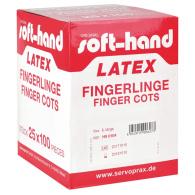 Soft-Hand Fingerlinge Latex Gr. 3 (M)     100 St.